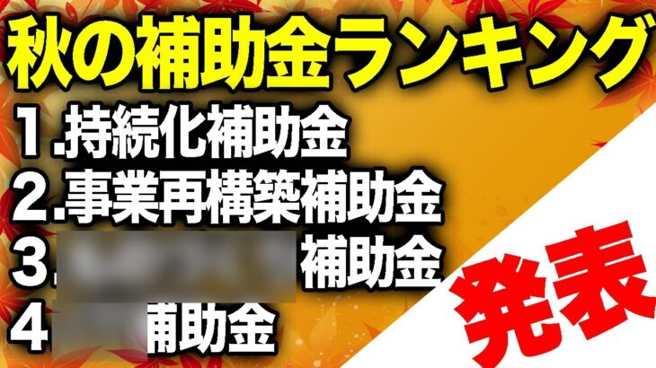 【10月が来る】秋の最強補助金4選を税理士が先取り紹介！【個人事業主・法人へ】