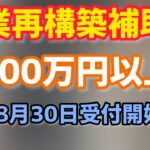 8月30日受付開始！個人事業主・中小企業も対象！事業再構築補助金8月30日受付開始締切9月30日まで！採択されやすくなるヒント虎の巻資料も新公開の助成金【中小企業診断士 マキノヤ先生】第1171回