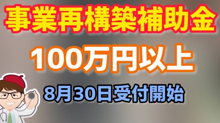 8月30日受付開始！個人事業主・中小企業も対象！事業再構築補助金8月30日受付開始締切9月30日まで！採択されやすくなるヒント虎の巻資料も新公開の助成金【中小企業診断士 マキノヤ先生】第1171回