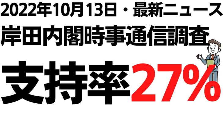 岸田内閣　時事通信調査で支持率27%！もうおわりだねこの政権…