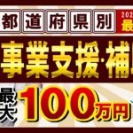 【事業支援金・補助金 最大100万円】 都道府県別 / 個人・小規模向けあり / 介護・貨物・飲食・文化芸術・建設等 / 店舗改装支援 / 持続化補助金上乗せ など〈22年12月時点〉