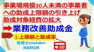 事業場規模30人未満の事業者への助成上限額の引き上げや、助成対象経費の拡大などの改定　業務改善助成金2022 12 11