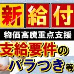 【5月7日時点：新給付金3万円】重点支援給付金(仮) / 支給対象3種 ①R4・R5年度 住民税非課税世帯＋家計急変世帯, ②R4・R5年度 住民税非課税世帯,  ③R5年度 住民税非課税世帯 等