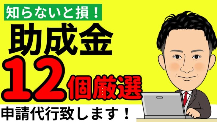 【助成金12個厳選】知らないと損します。社労士が教える助成金12選。条件に当てはまる場合は是非とも活用してください。社会保険労務士/助成金申請/キャリアアップ助成金/就業規則/補助金/賃上げ