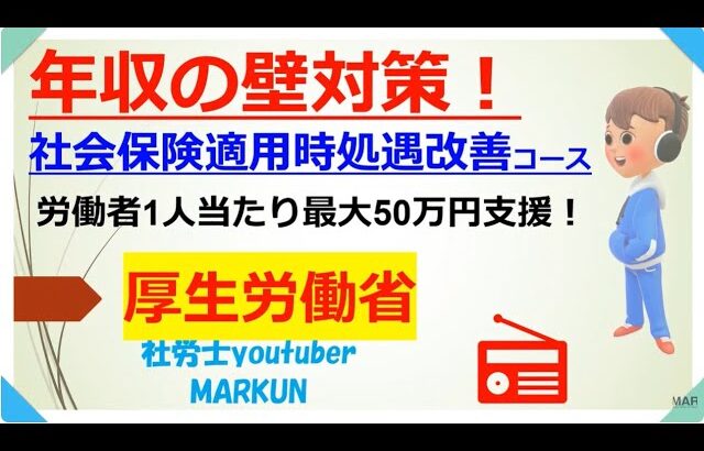 年収の壁に対する対応！キャリアアップ助成金社会保険適用時処遇改善コース　事業主に最大50万円助成♪2023 11 12