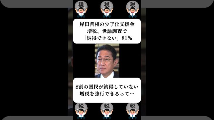 『岸田首相の少子化支援金増税、世論調査で「納得できない」81％』に対する世間の反応