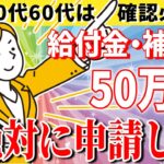 【給付金・補助金50万円】50代60代は確認して！これ知らないだけで生涯1000万円以上の差！国からのボーナス支給！申請すれば貰える給付金・助成金・節税について徹底解説【ゆっくり解説　年金　給付金】