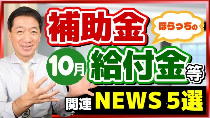 【秋の給付金、児童手当の拡充、NHKネット受信料1,100円に！など～10月度 補助金・給付金ニュース５選】最低賃金、過去最大の引上げ/ ユニークな自治体の助成金/ 厚労省支援策 （24年10月時点）