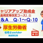 最低賃金引き上げに対応した助成金　キャリアアップ助成金賃金規定等改定コース⑤　Q＆A2024 10 30