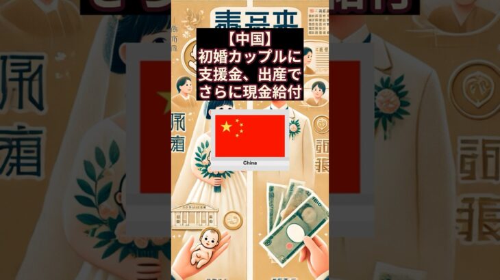 【中国】初婚カップルに支援金、出産でさらに現金給付 #中国 #少子化 #shorts