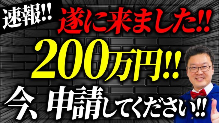 【速報】まさかの個人事業主でも200万円貰えます！この動画を見たら今すぐ準備してください！