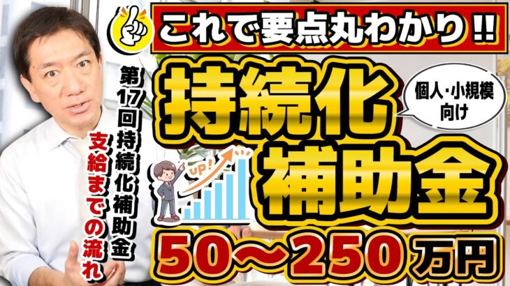 【申請をお考えの方へ：持続化補助金 50-250万円】わかりやすく解説/ 第17回 通常型の要件/ 第16回との違い/ 申請方法・対象者/ 補助対象経費/ 交付までの流れ〈R7年3月12日時点〉